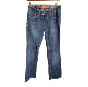 Adiktd  Medium Wash Mid Rise Bootcut Jeans with Rhinestones- Size 2 Waist 27/33